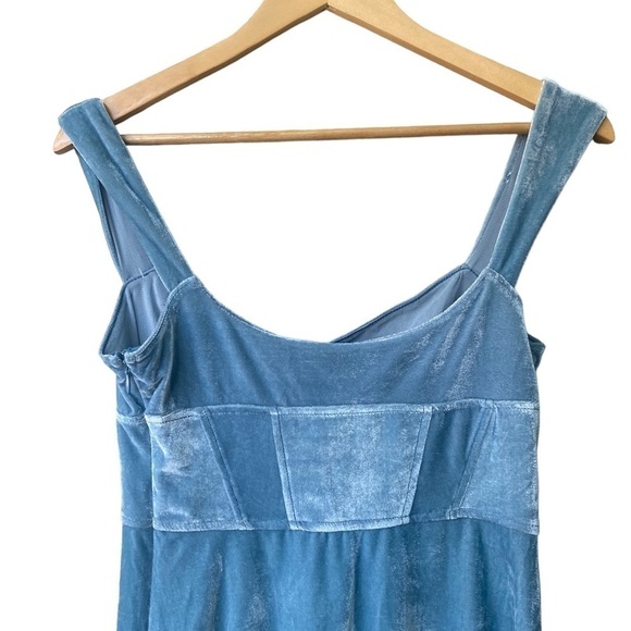 Urban Outfitters Velvet Babydoll Dress M Y2K Mini Corset Empire Waist Coquette - Picture 10 of 12